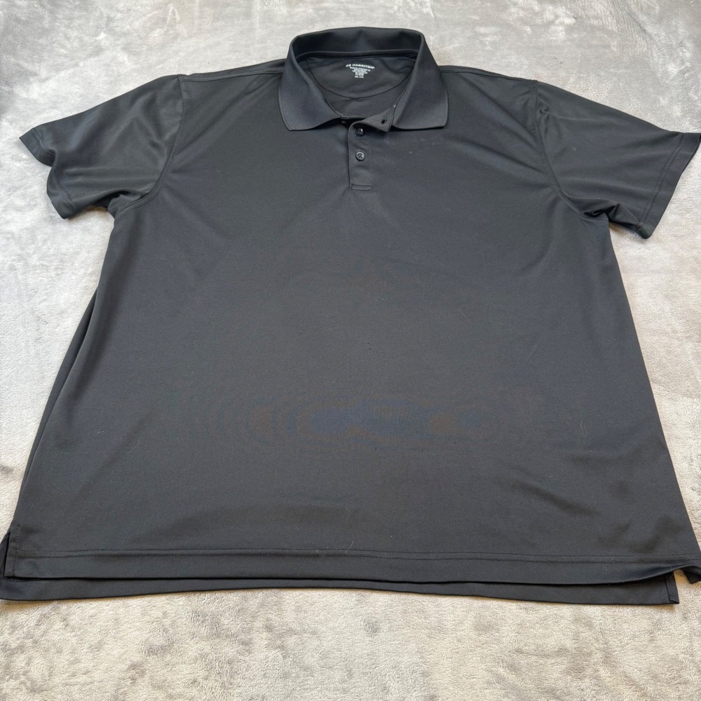 Harriton Men's 2XL Black Performance Polo Shirt Golf Casual Athletic‎
